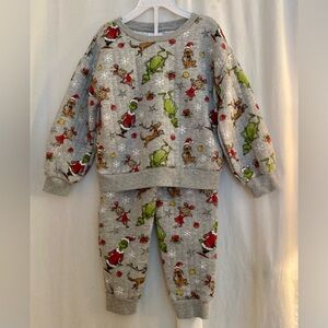The Grinch/Cindy Lou Who Kids Holiday Sweatsuit Set Size 5T